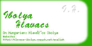 ibolya hlavacs business card
